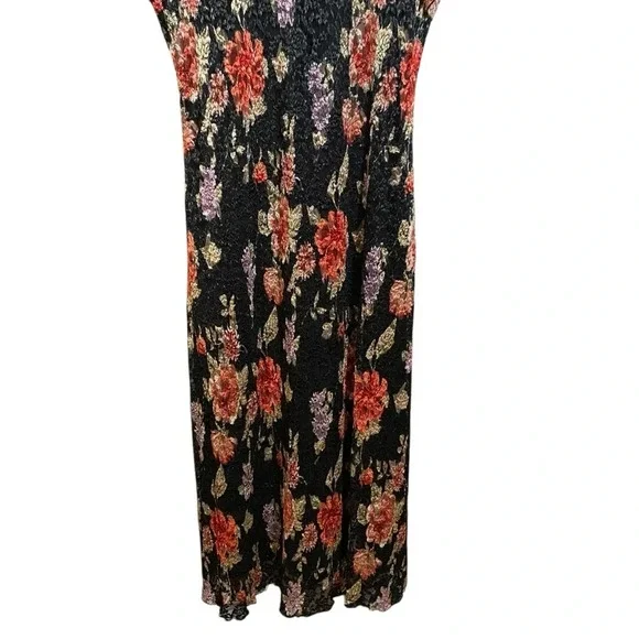 VGT RONNIE NICOLE by Ouida Dress Maxi Black Net Overlay Fairygoth Floral Size 16 - Picture 4 of 12